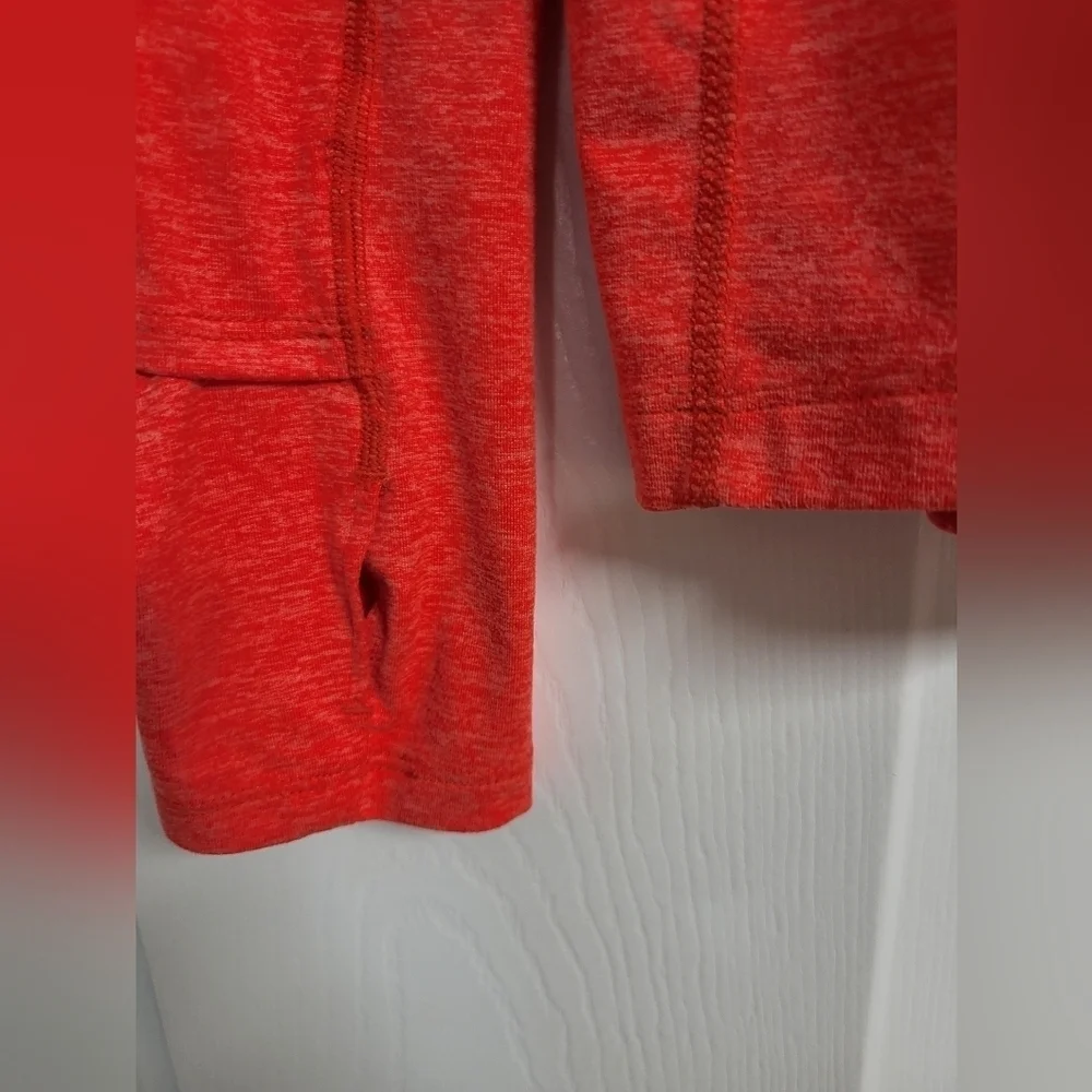 Nike Womens Tangerine Orange  Fitted Long Sleeve Running 1/4 Zip Shirt Size XS